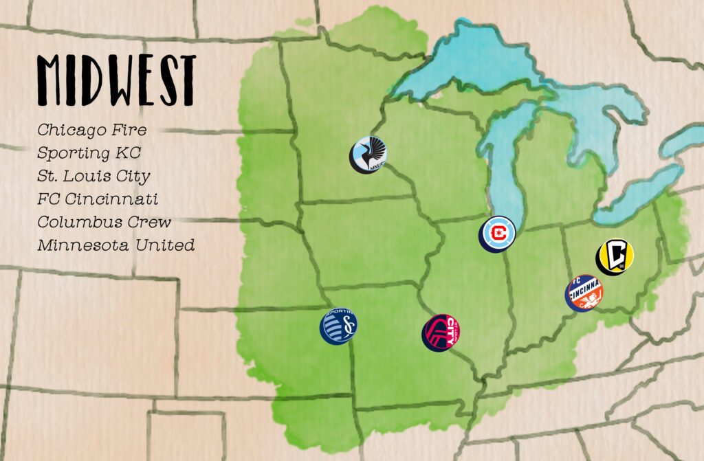 Midwest Region featuring Columbus, Cincinnati, Chicago, St. Louis, Minnesota and Kansas City